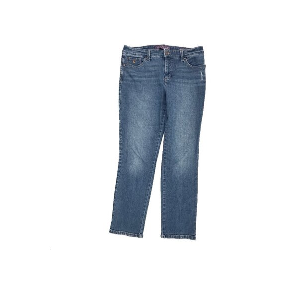 Gloria Vanderbilt Amanda 2.0 Slim Leg Distressed Women's size 8P Blue Denim Jean - Picture 1 of 5